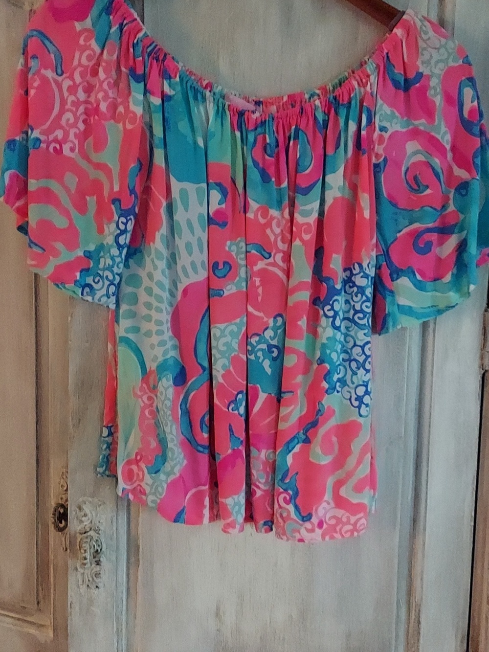 Colorful Off-Shoulder Lilly Pulitzer Blouse